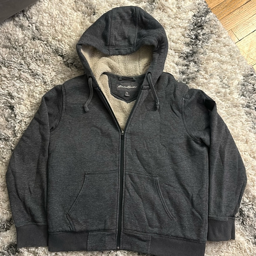 Sherpa lined zip up hoodie